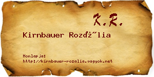 Kirnbauer Rozália névjegykártya